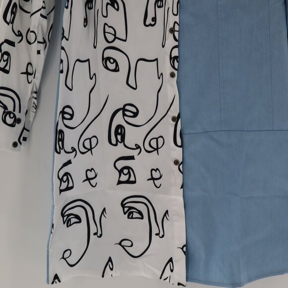 Leena Color Block Shirt Dress Womens Artsy Statement Layering Kitschy Casual NWT - Picture 5 of 11
